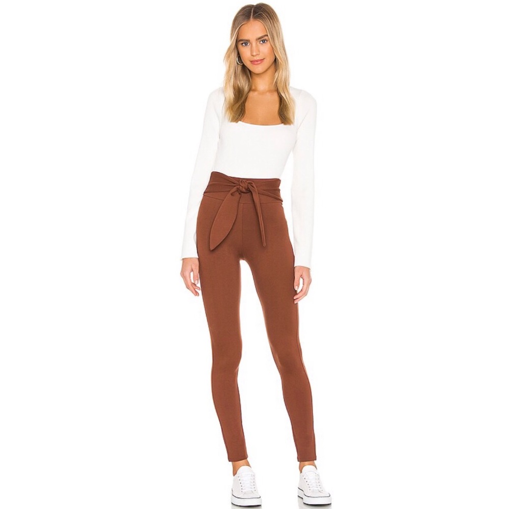 Revolve LPA brown tie wander legging pants
